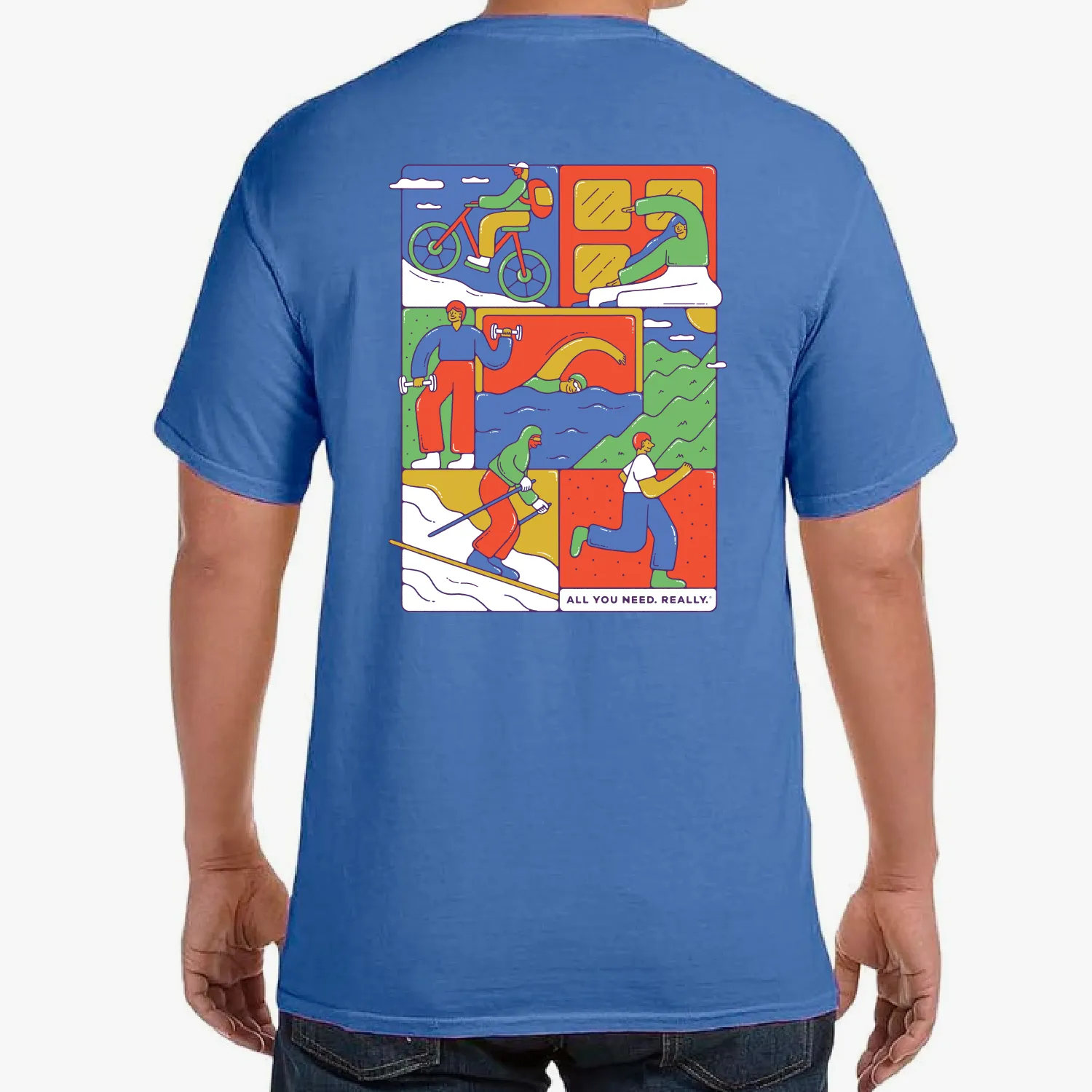 MYSTIC BLUE SHORT SLEEVE TEE- UNISEX