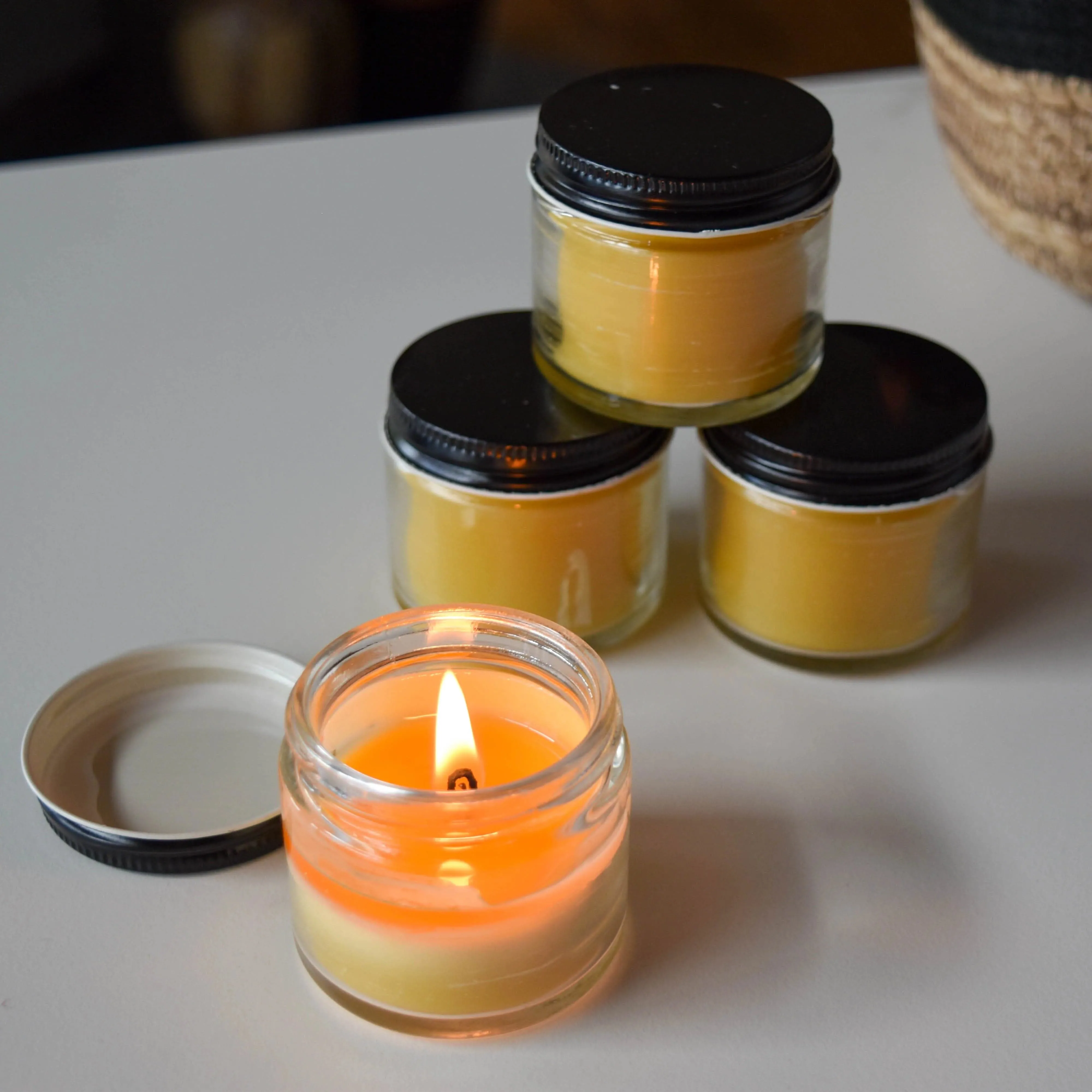 Natural Beeswax Candle Jar