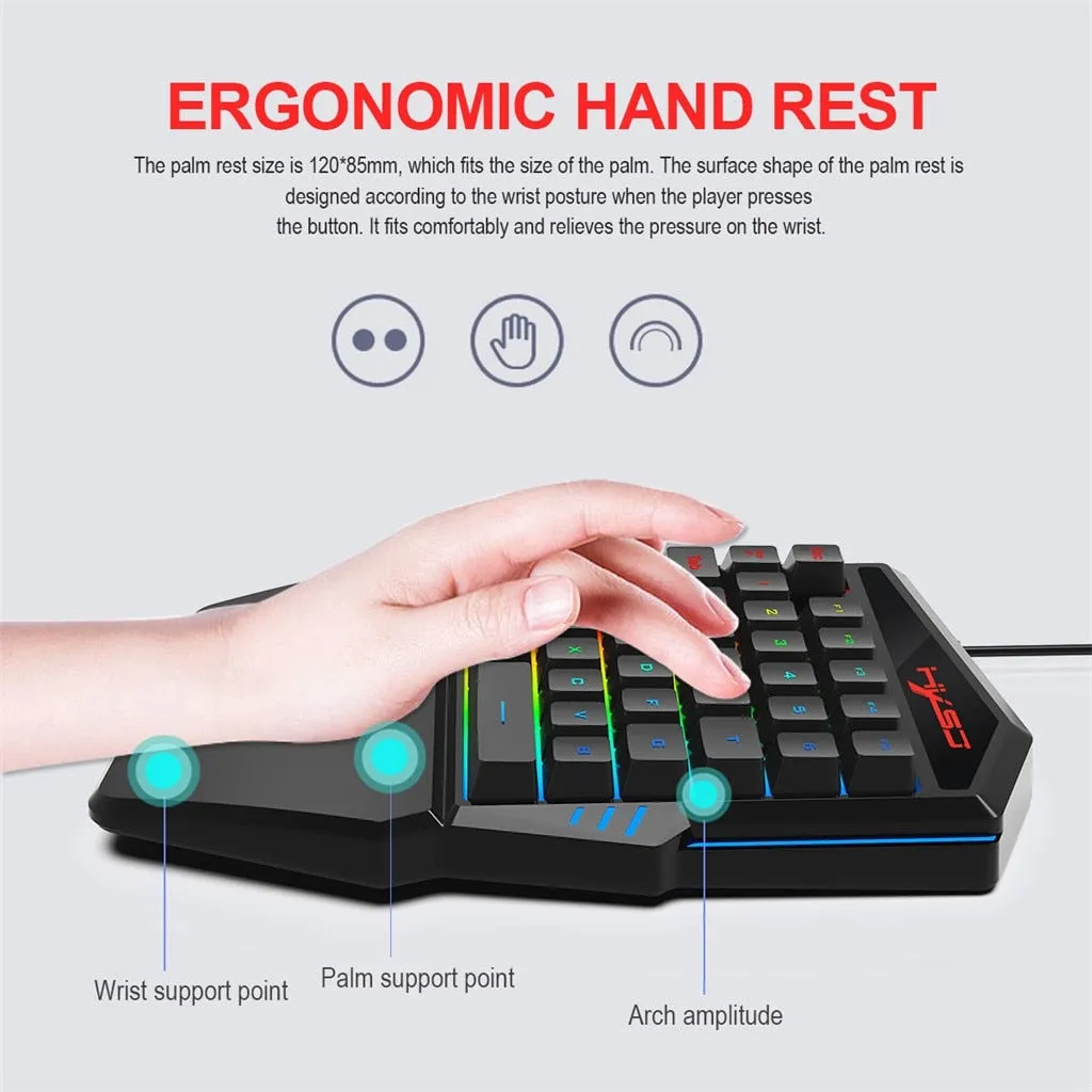 Ninja Dragons M86 Multicolor One Handed Professional Gaming Keyboard and Mouse Set
