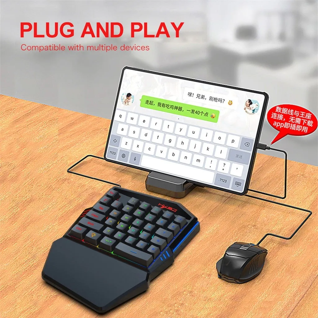 Ninja Dragons M86 Multicolor One Handed Professional Gaming Keyboard and Mouse Set
