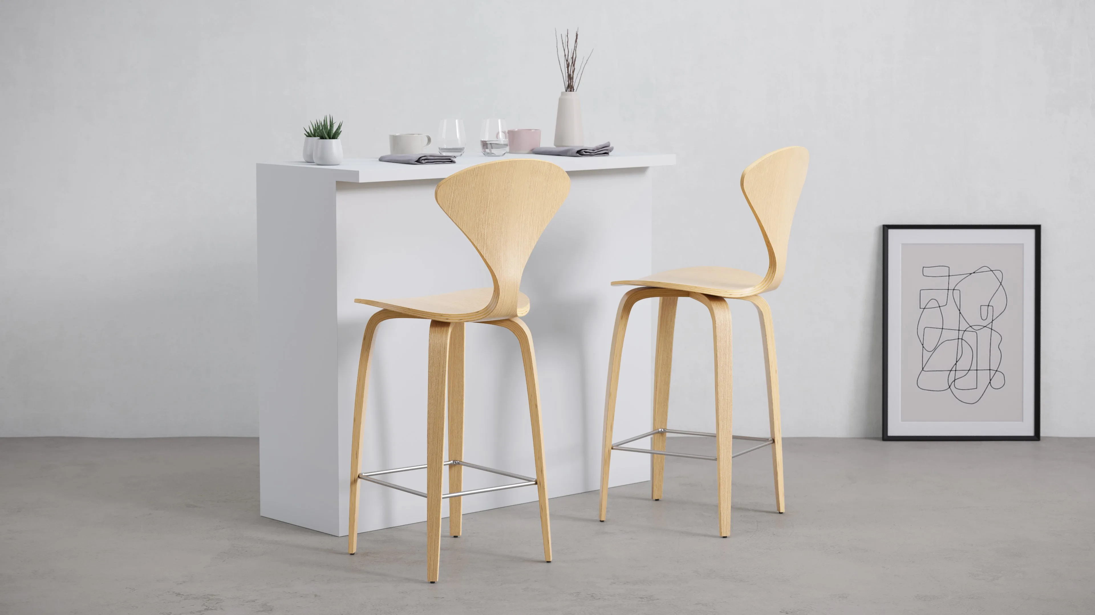Norman - Norman Counter Stool, Oak, 25.5" Seat Height