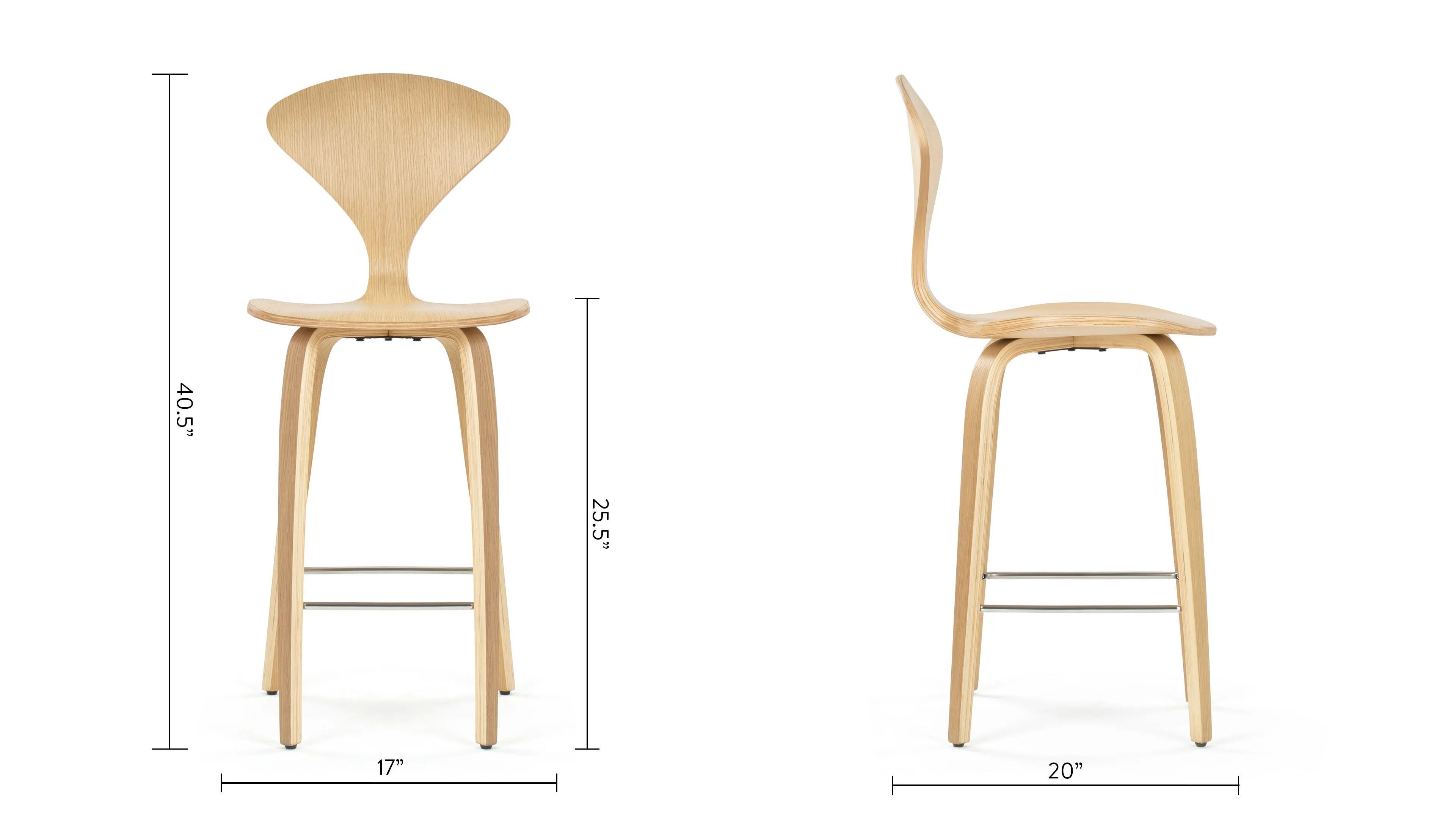 Norman - Norman Counter Stool, Oak, 25.5" Seat Height