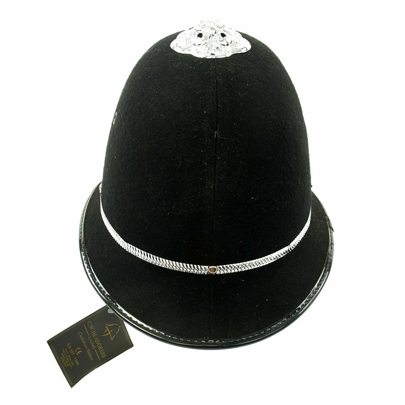 Original British Unissued Rose Top Police Bobby Helmet from the Surrey Constabulary in size 59 - c. 1990