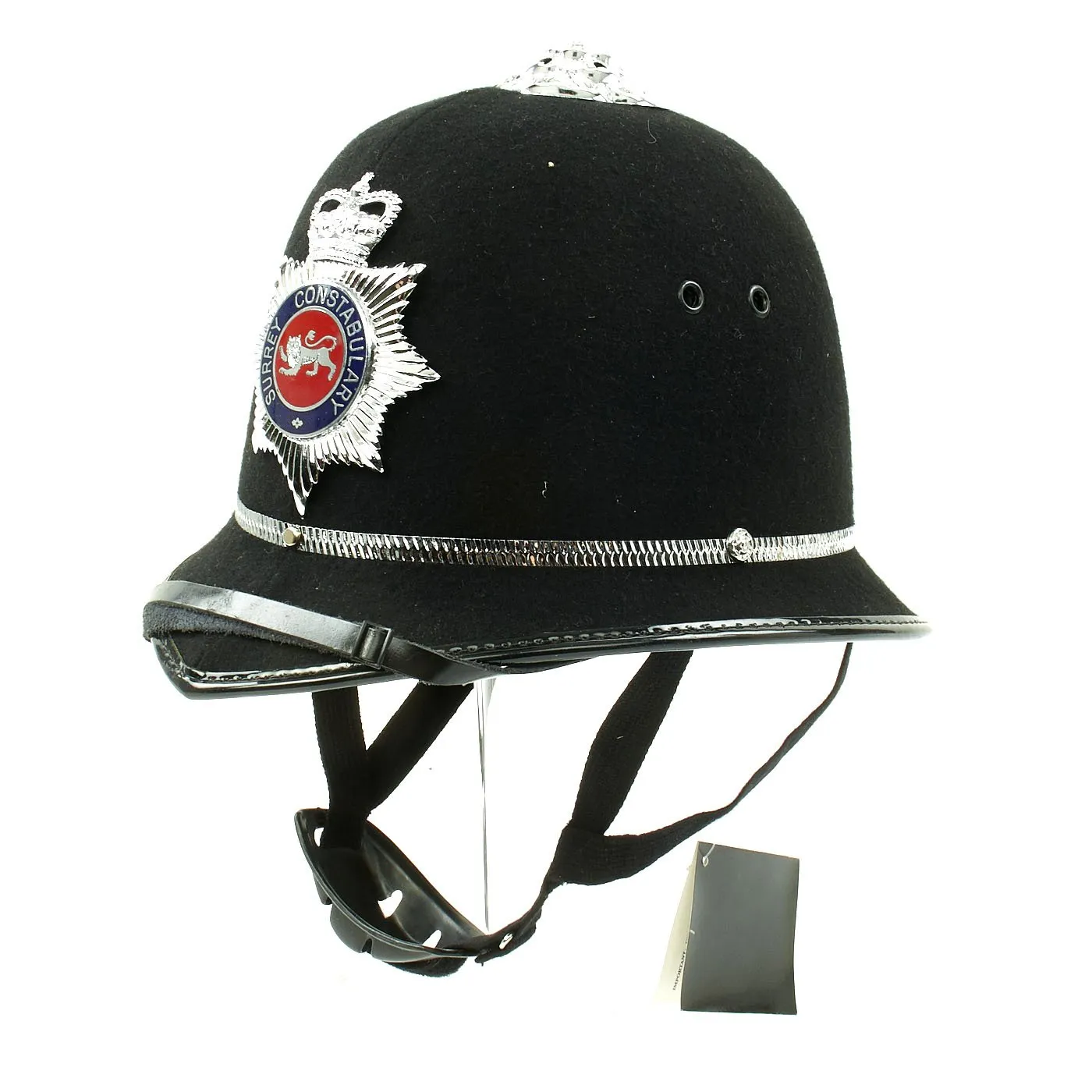 Original British Unissued Rose Top Police Bobby Helmet from the Surrey Constabulary in size 59 - c. 1990