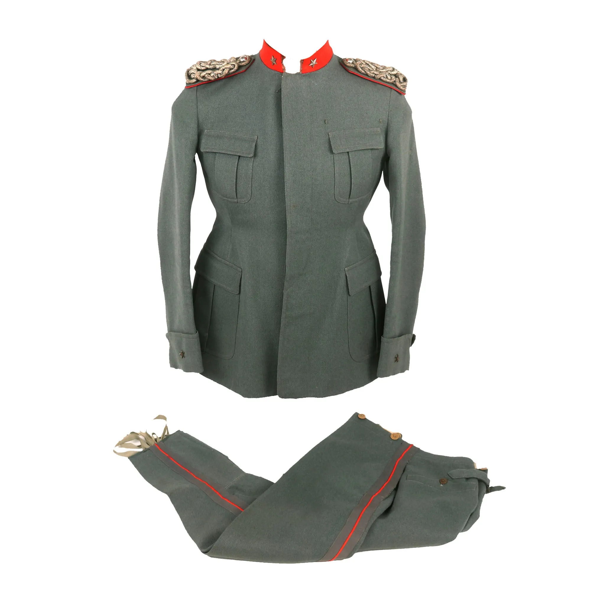 Original Italian WWI / 1920s Officer’s Uniform Tunic & Breeches by Nello Cambi of Genova