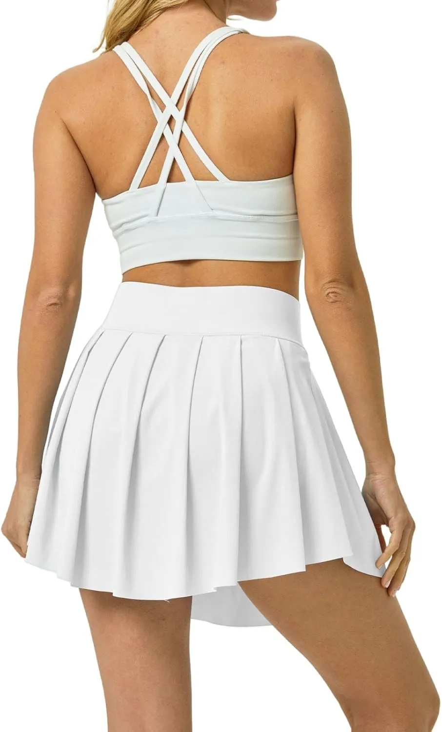 Pleated Tennis Skater Skirts for Women with Inner Shorts Pockets Sports Mini Skirt Flowy Golf Athletic Workout Skort