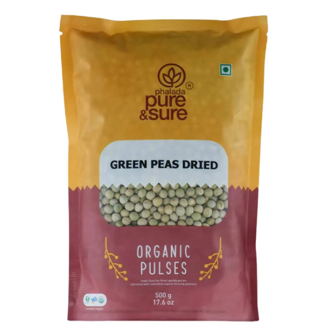 Pure and Sure  Organic Green Peas Dried-500Gms