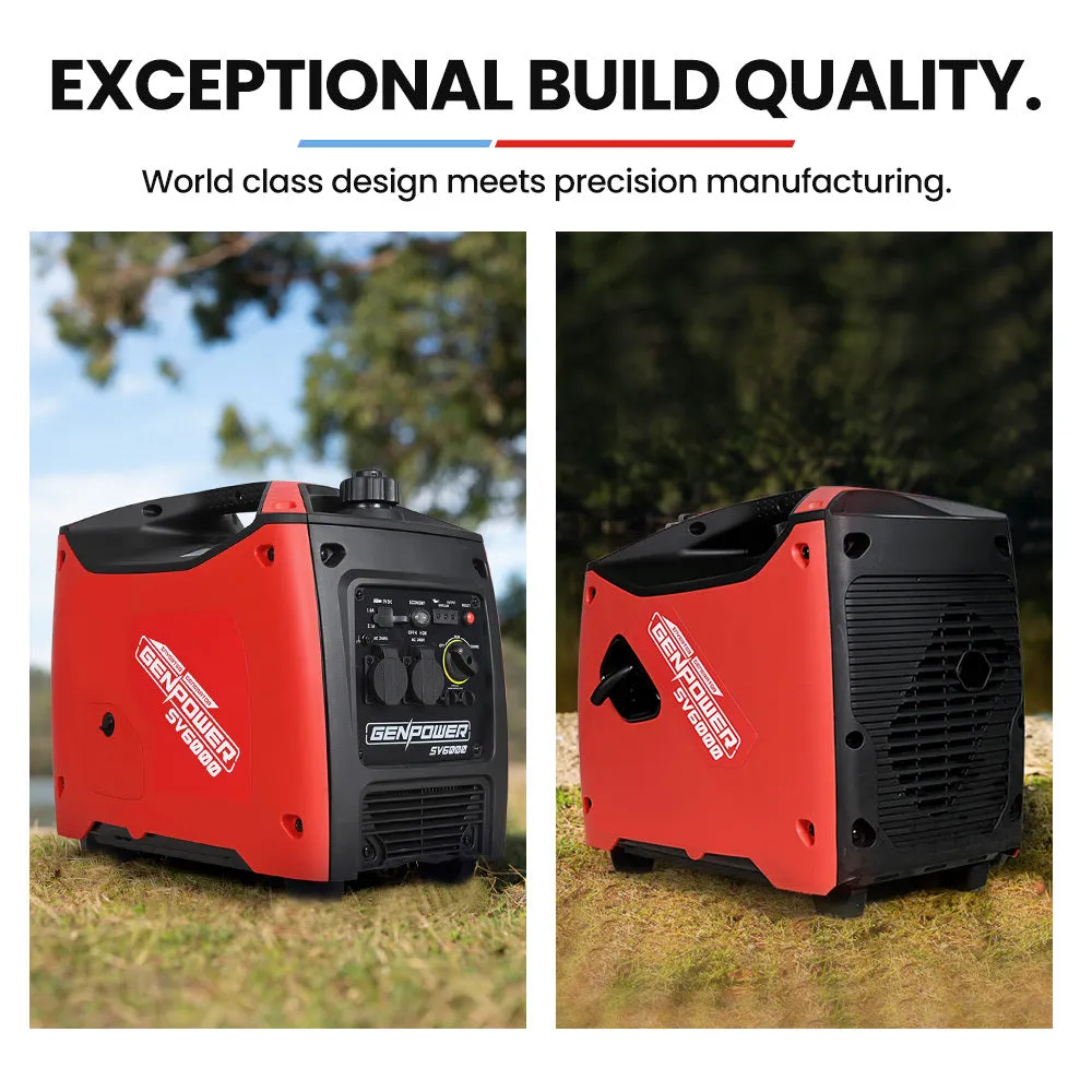 Quiet 3.5kW Portable Inverter Generator, Pure Sine Wave, Genpower