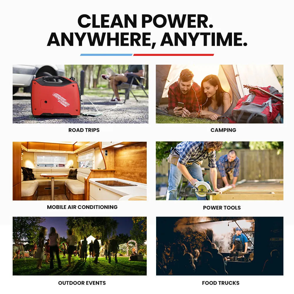Quiet 3.5kW Portable Inverter Generator, Pure Sine Wave, Genpower