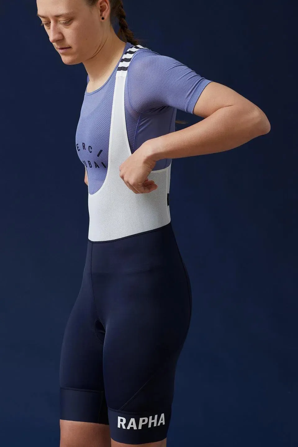 RAPHA Pro Team Women Bib Shorts Regular - Navy/White