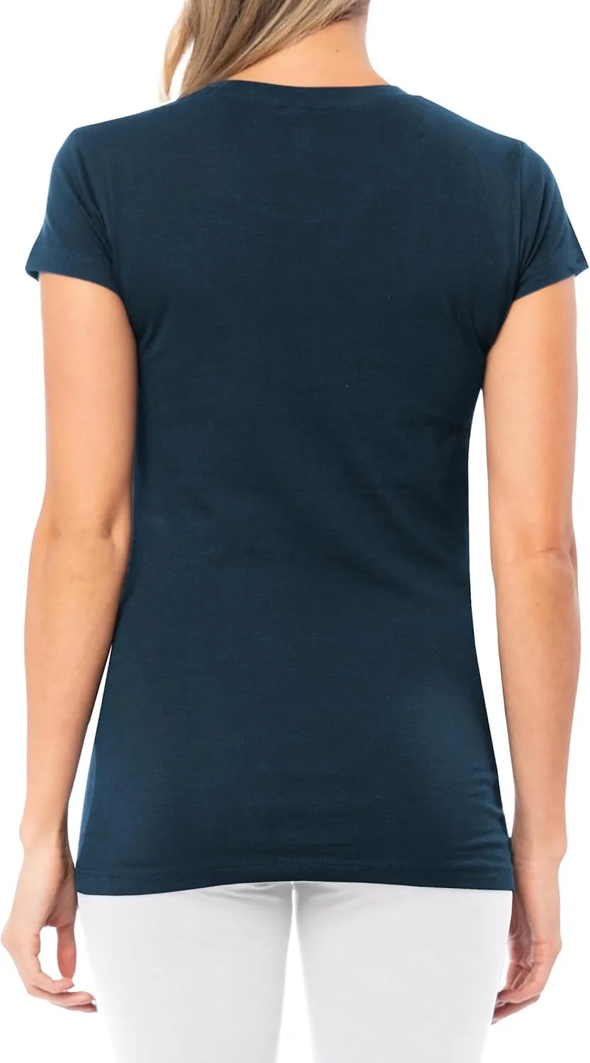 Sexy Basics Women's Cotton Stretch Color T Shirts | Casual & Active Basic Tops | Multi Packs