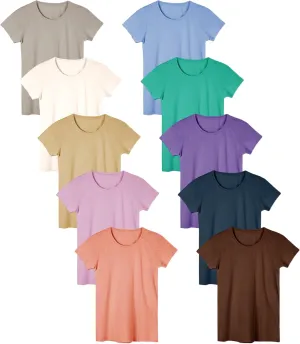 Sexy Basics Women's Cotton Stretch Color T Shirts | Casual & Active Basic Tops | Multi Packs