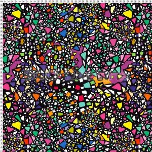 Spandex Rainbow Mosaic Black