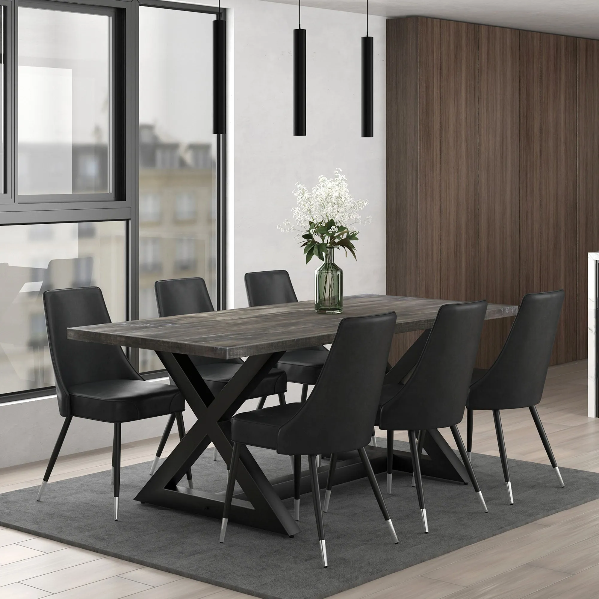 Square Dining Table Zax Grey Wood