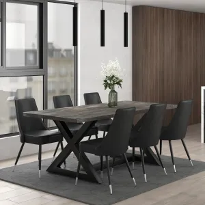 Square Dining Table Zax Grey Wood