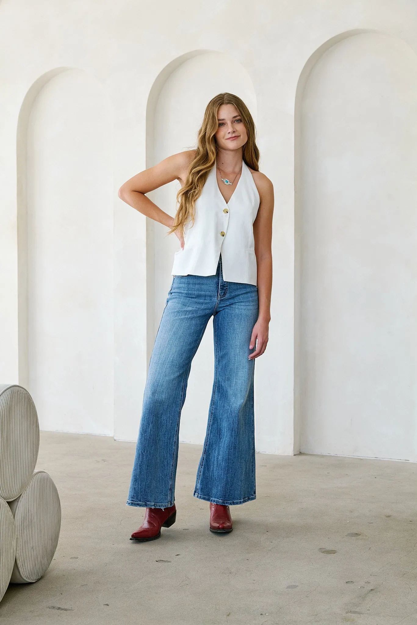 TUMMY CONTROL HIGH RISE PALAZZO JEANS