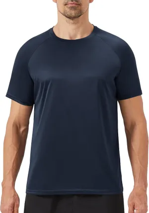 Workout Mens Shirts - Casual Black Quick Dry Moisture Wicking T-Shirts Crew Neck Short Sleeve for Gym Athletic Running