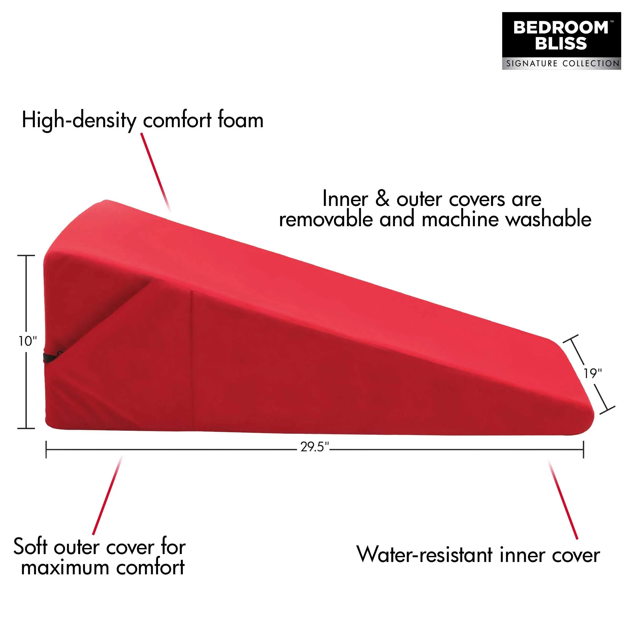 XL-Love Cushion Large Wedge Pillow - Red
